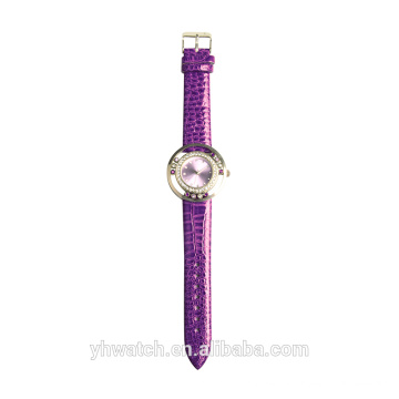 Relógio Ggeneva Japan Movt Quartz Relógios Lady Trendy Pedra Roxa